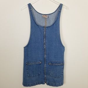 Neutral Zone Vintage Jean Zip Front Dress Size M